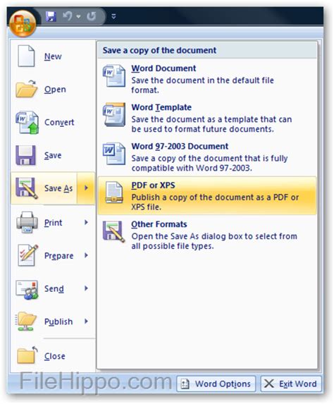 2007 Microsoft Office Add-in: Microsoft Save as PDF or XPS for Windows